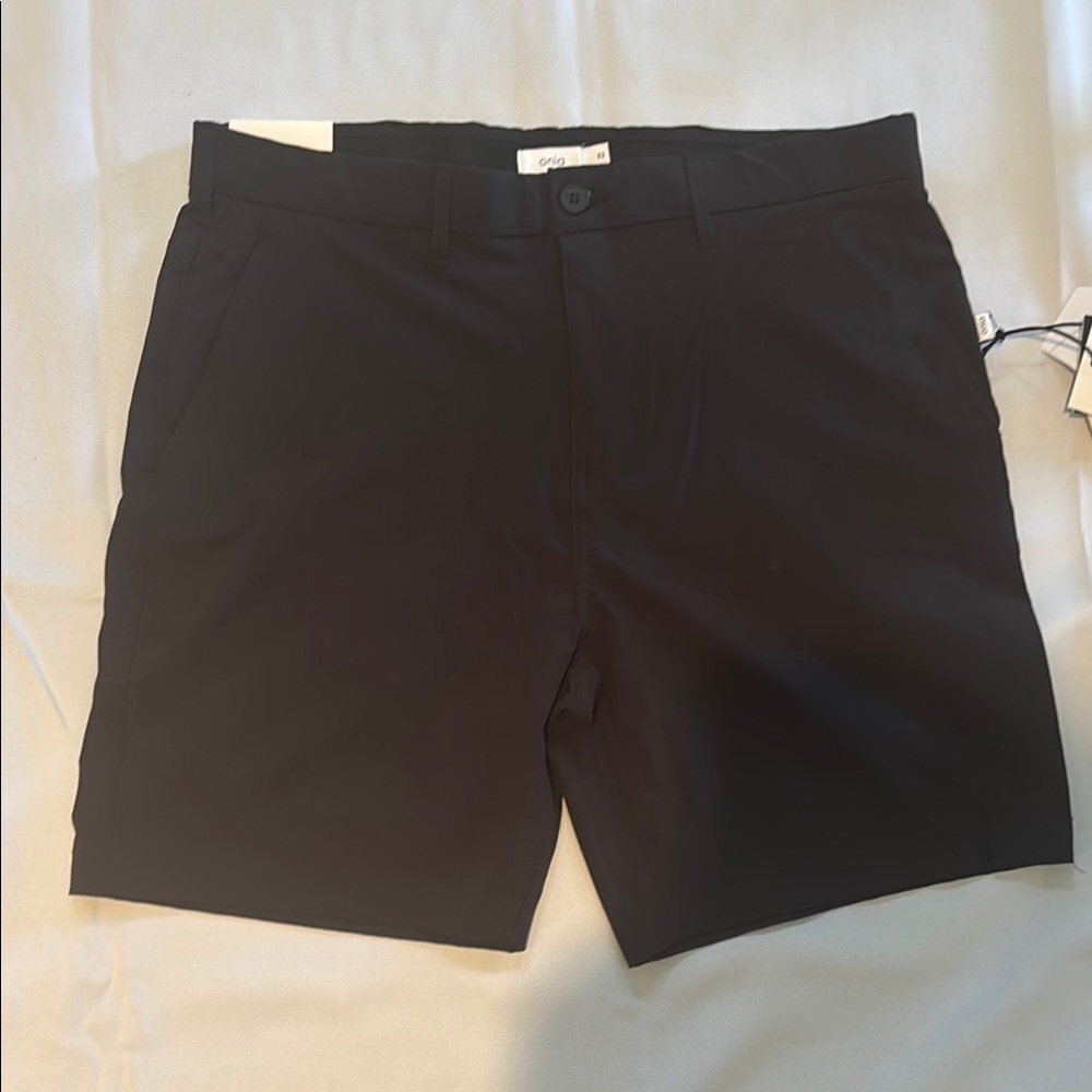 Black Flat Front Shorts
